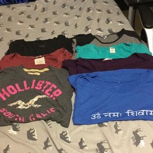 7 Medium T-shirt’s hollister, pink, the loft, etc